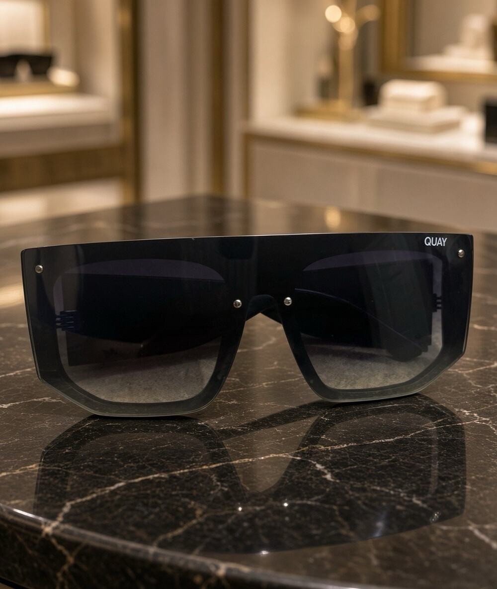 Flat Top Quay Australia Sunglasses Nightfall Polarized Black/Smoke Fully Booked